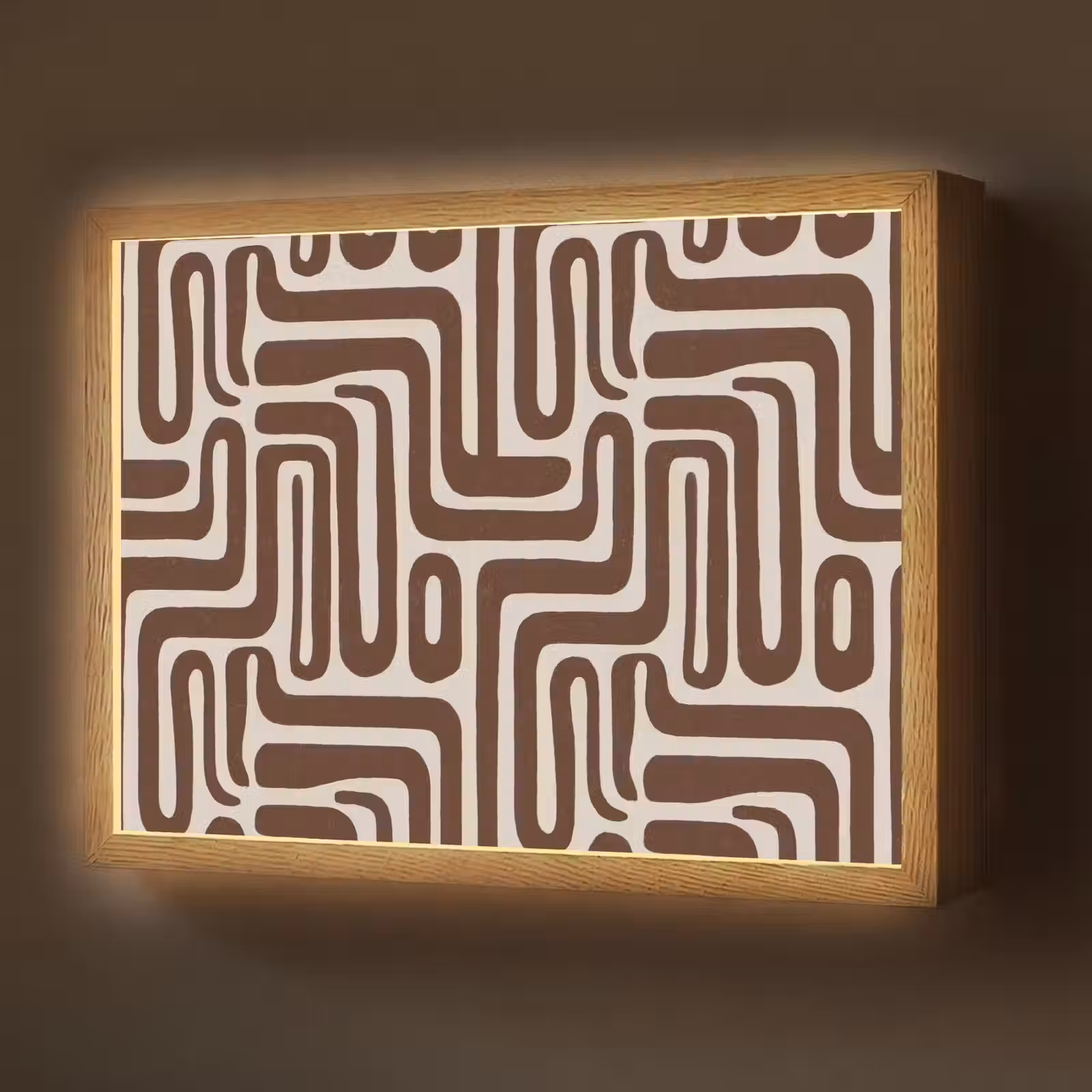 Lightbox - Wandlamp - Abstract - Patroon - Bruin — 1