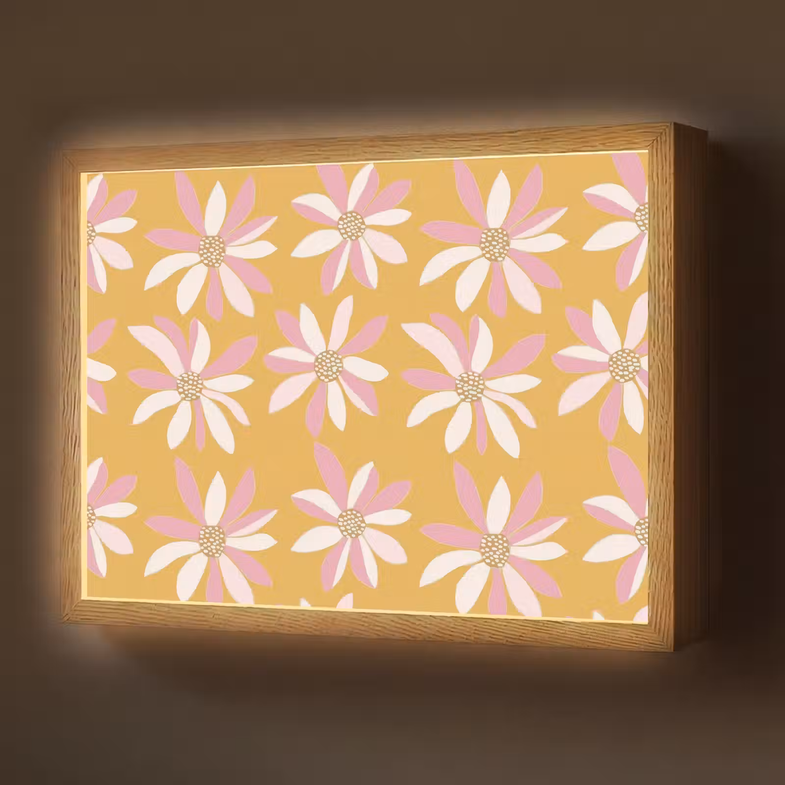 Lightbox - Wandlamp - Bloemen - Modern - Geel — 1