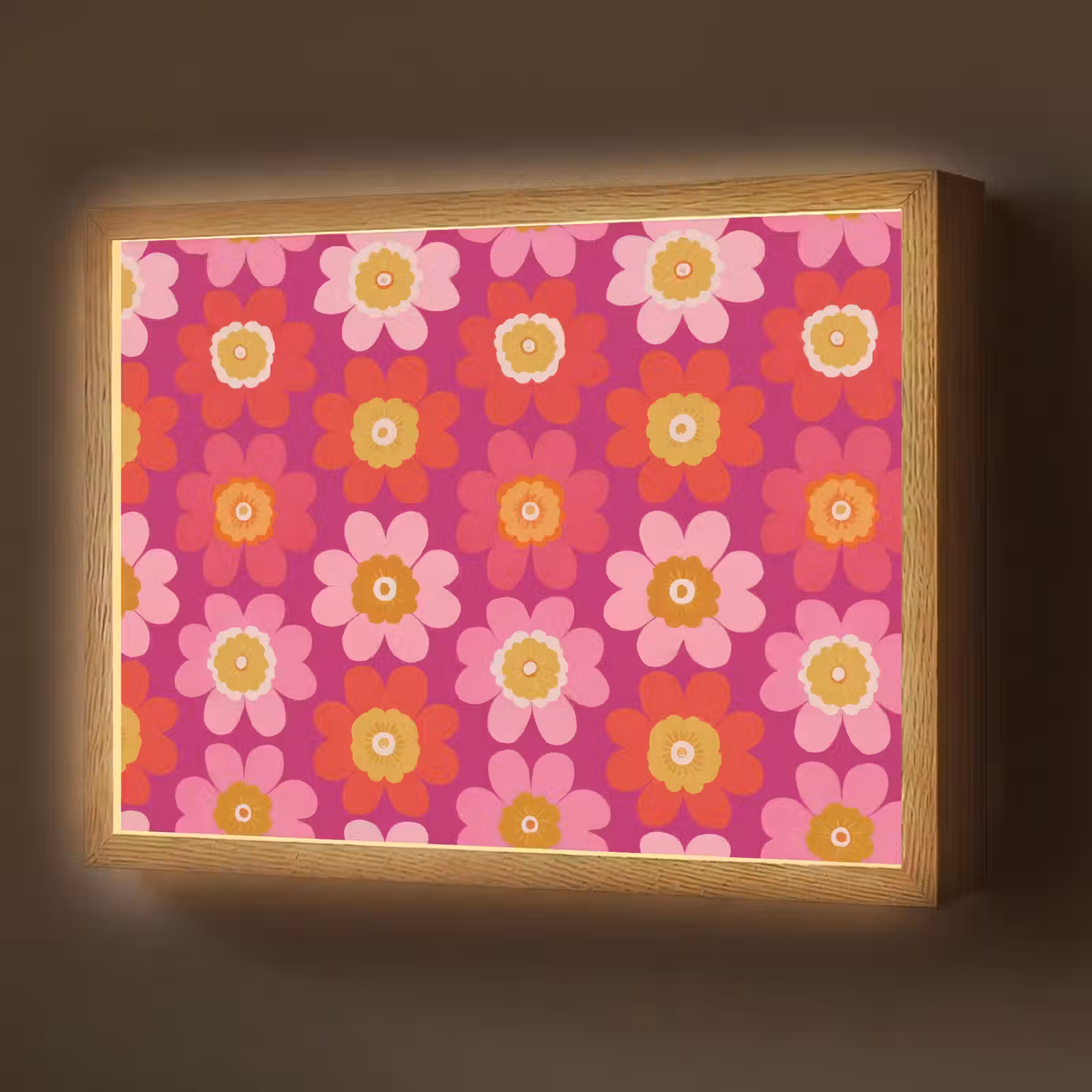 Lightbox - Wandlamp - Bloemen - Retro - Kleurrijk — 1