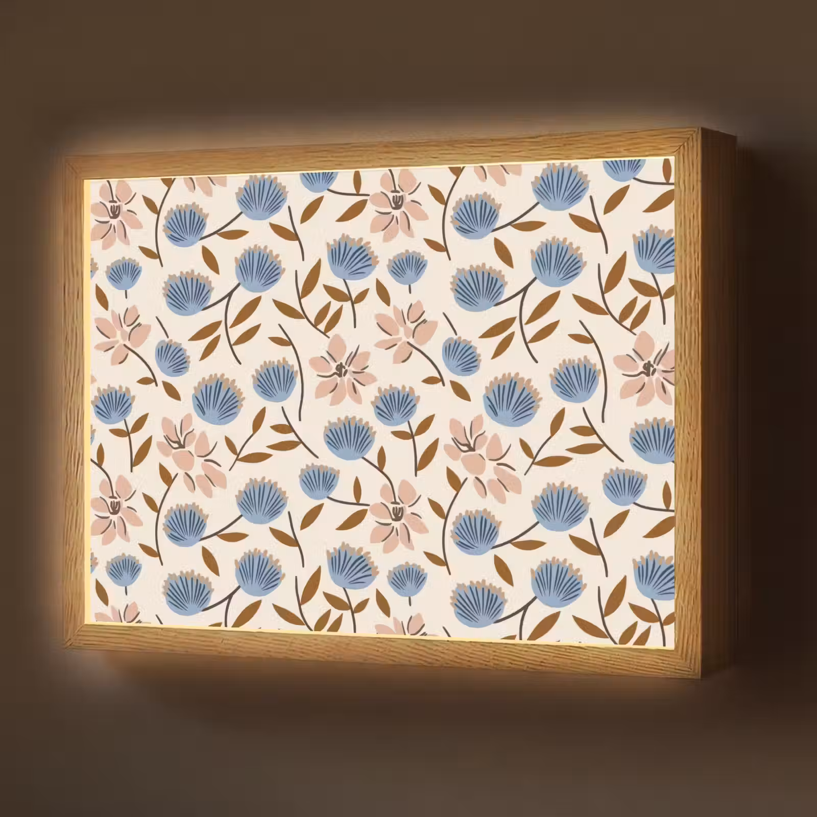 Lightbox - Wandlamp - Bloemen - Wild - Blauw — 1