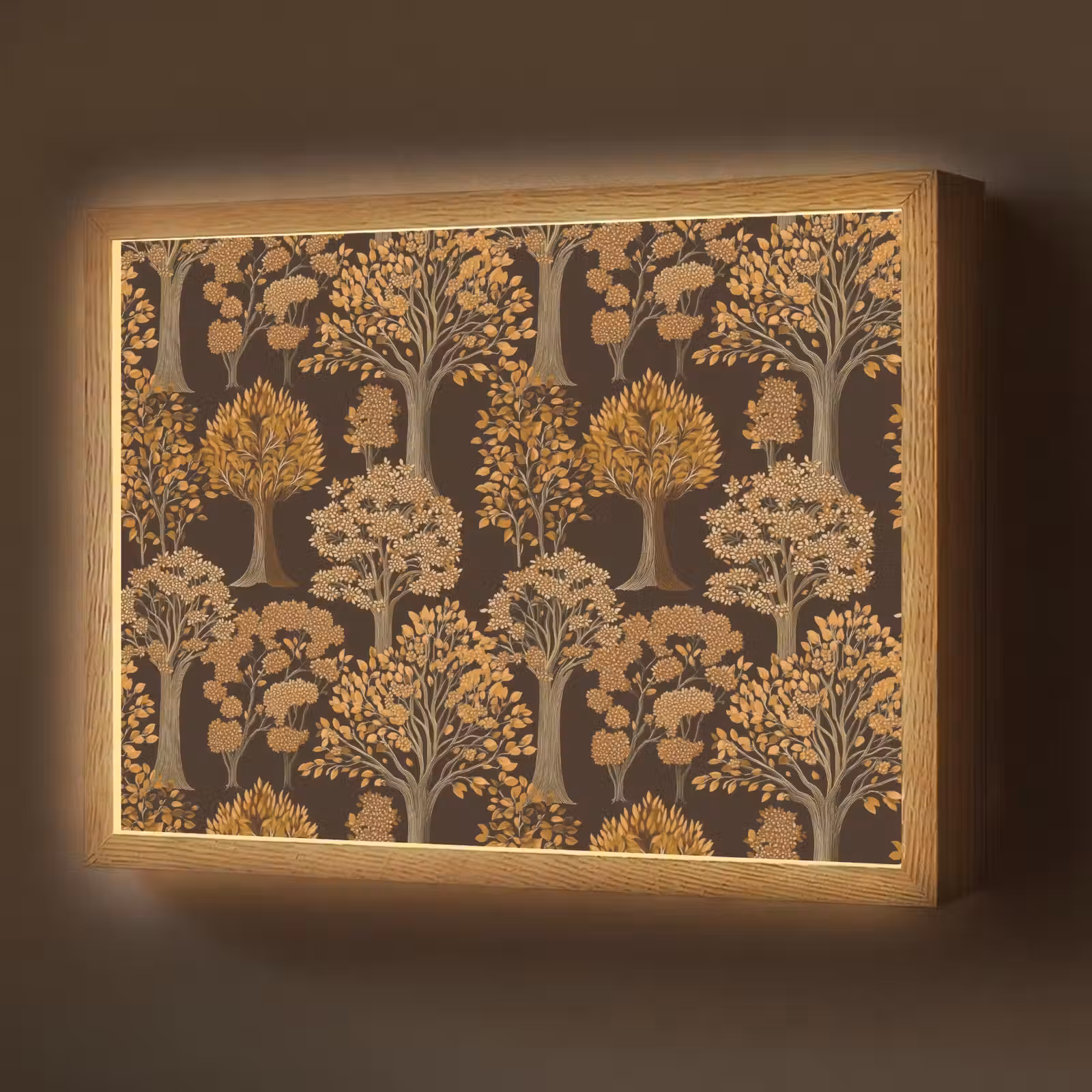 Lightbox - Wandlamp - Bomen - Patroon - Bruin — 1