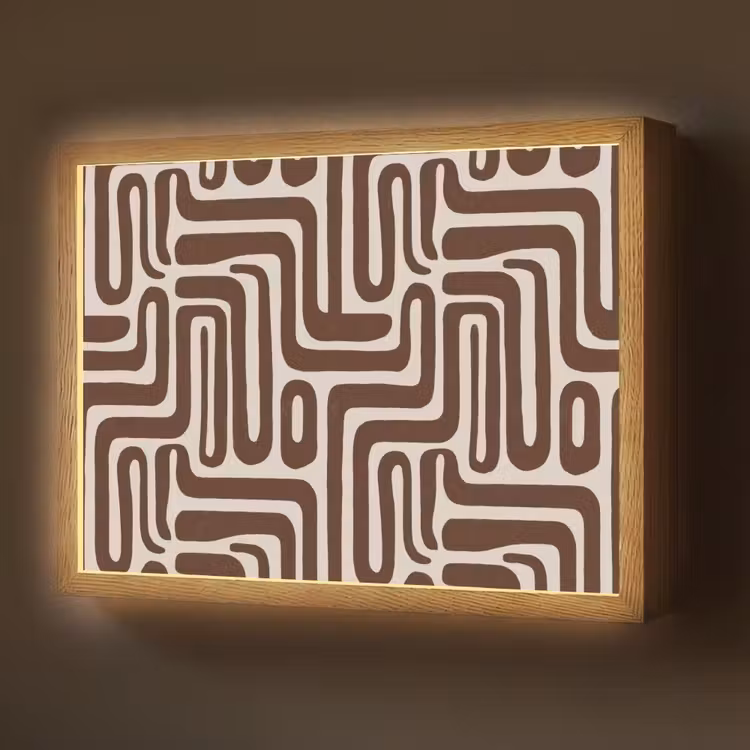 Lightbox - Wandlamp - Abstract - Patroon - Bruin — 1