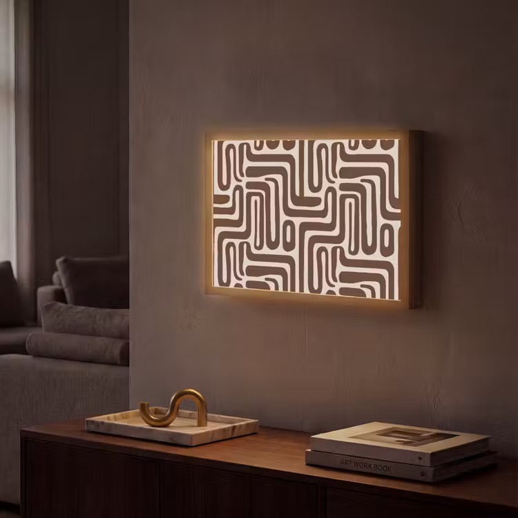 Lightbox - Wandlamp - Abstract - Patroon - Bruin — 2