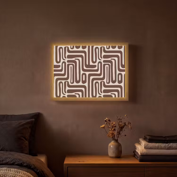 Lightbox - Wandlamp - Abstract - Patroon - Bruin — 3