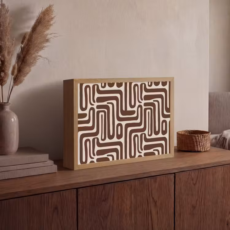 Lightbox - Wandlamp - Abstract - Patroon - Bruin — 4