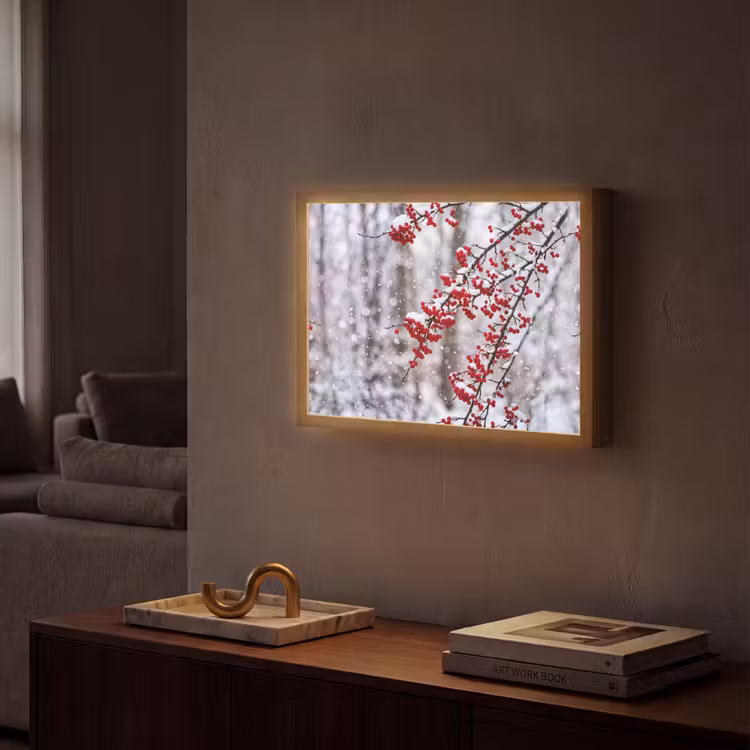 Lightbox - Wandlamp - Bessen - Takken - Sneeuw - Winter - Kleurrijk — 2