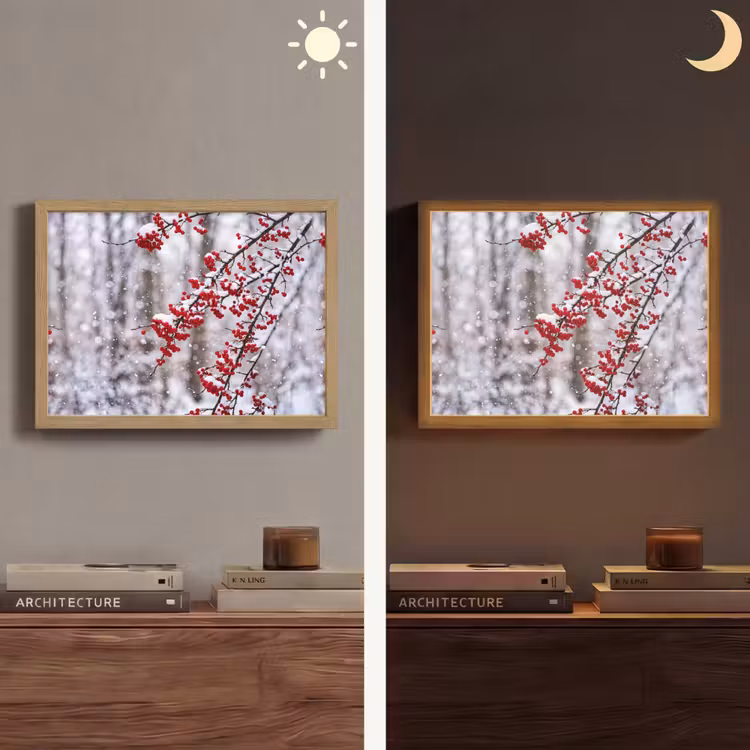 Lightbox - Wandlamp - Bessen - Takken - Sneeuw - Winter - Kleurrijk — 6