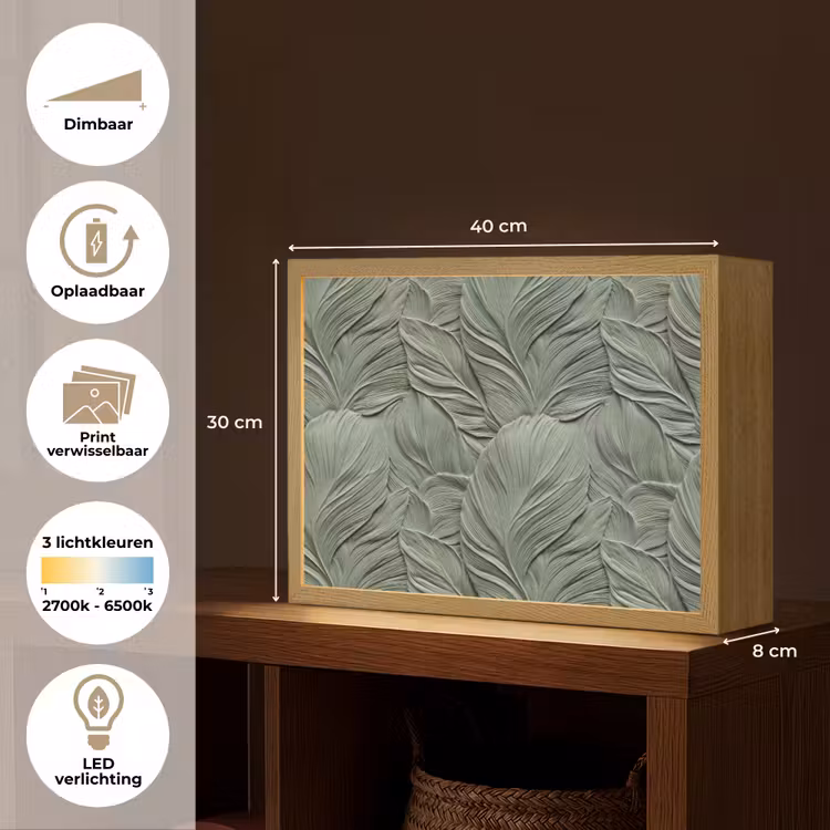 Lightbox - Wandlamp - Bladeren - Textuur - Groen — 10