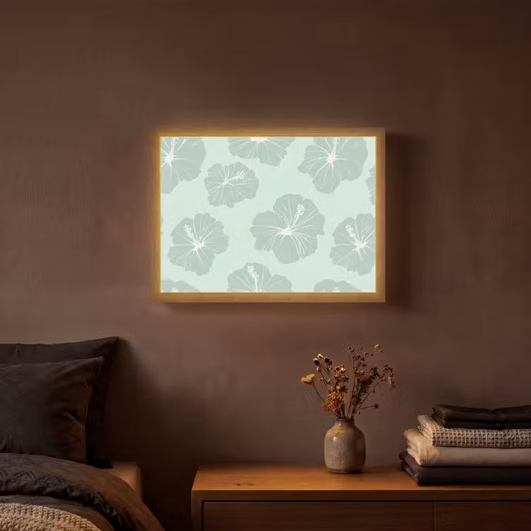 Lightbox - Wandlamp - Bloemen - Hibiscus - Mint — 3
