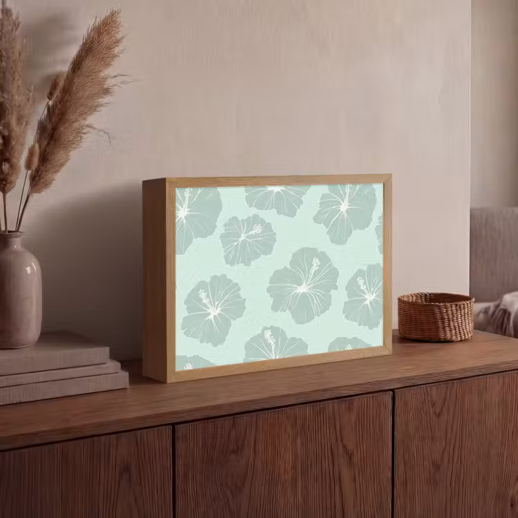 Lightbox - Wandlamp - Bloemen - Hibiscus - Mint — 4