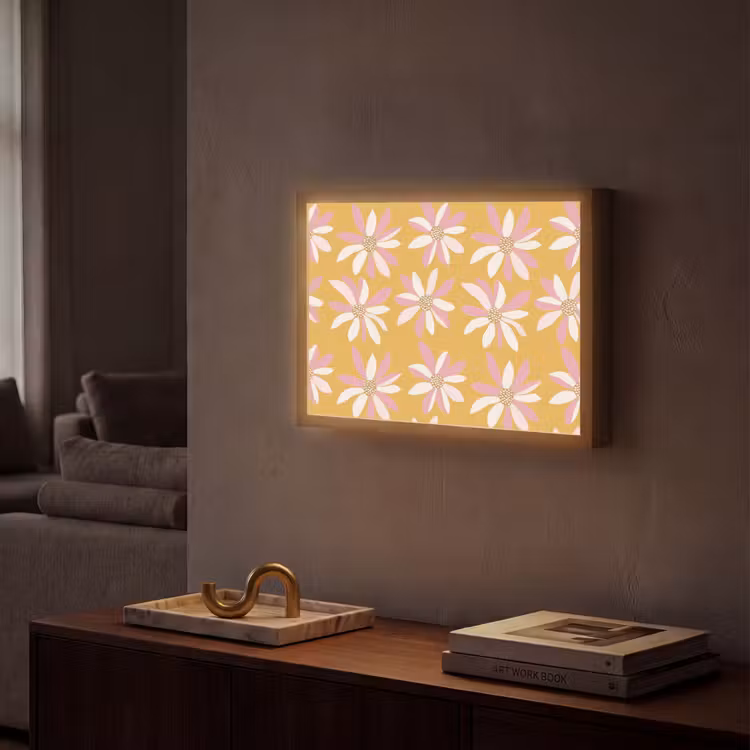Lightbox - Wandlamp - Bloemen - Modern - Geel — 2
