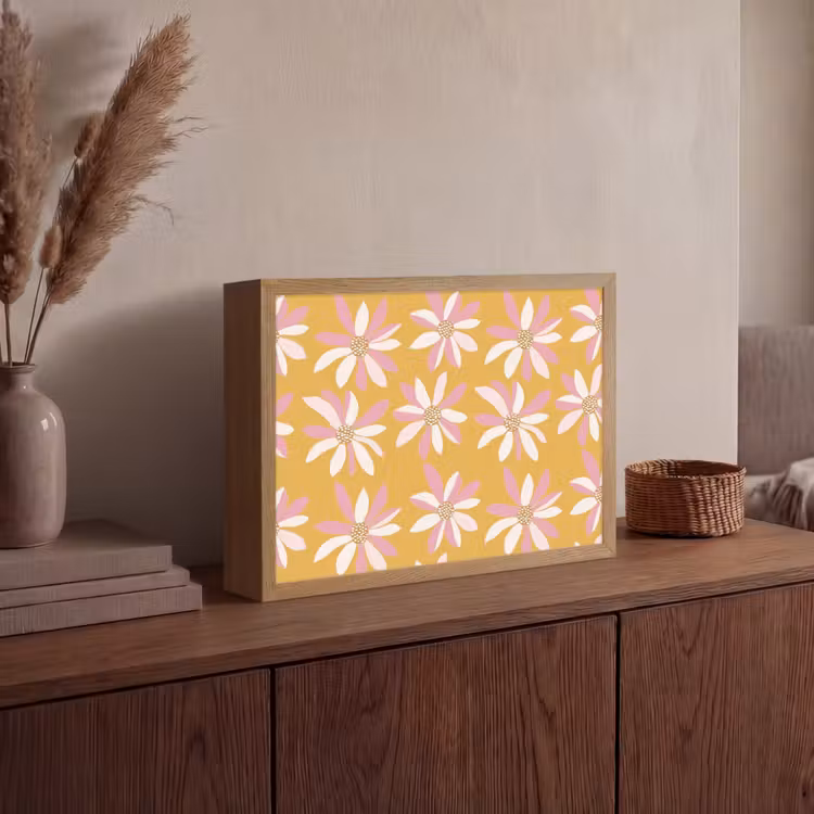 Lightbox - Wandlamp - Bloemen - Modern - Geel — 4