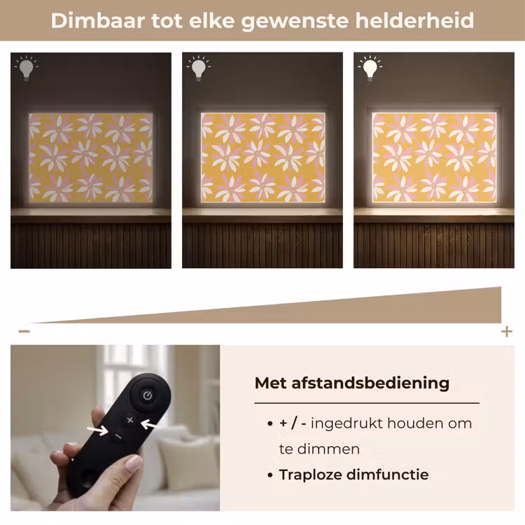 Lightbox - Wandlamp - Bloemen - Modern - Geel — 9