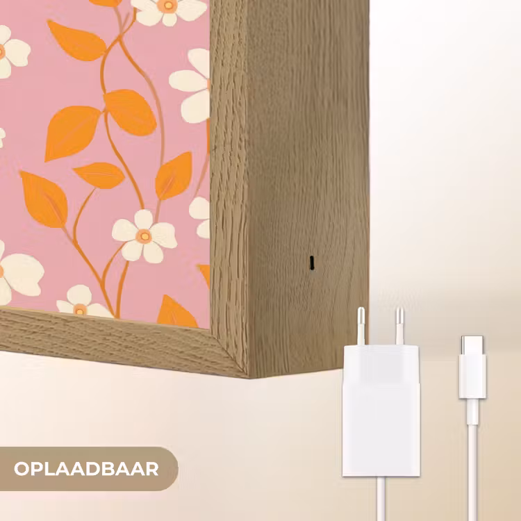 Lightbox - Wandlamp - Bloemen - Patroon - Oranje — 7