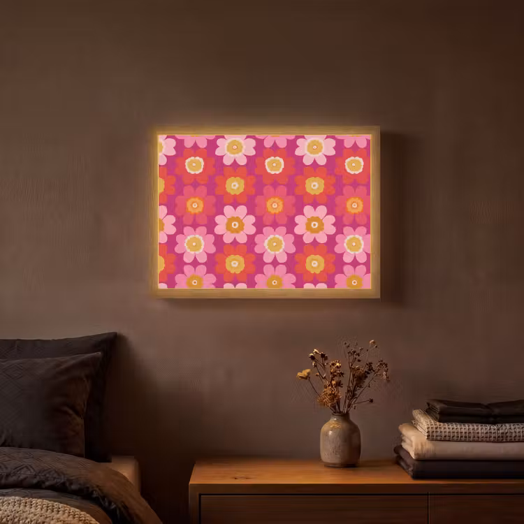 Lightbox - Wandlamp - Bloemen - Retro - Kleurrijk — 3