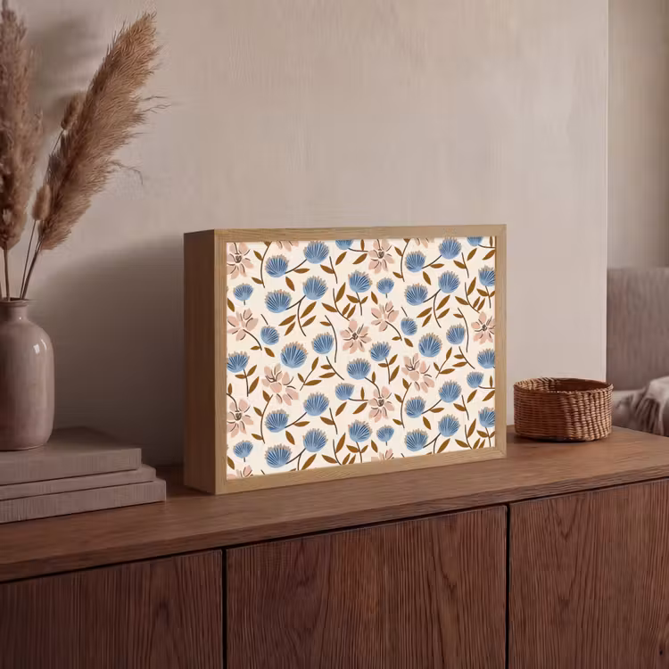 Lightbox - Wandlamp - Bloemen - Wild - Blauw — 4