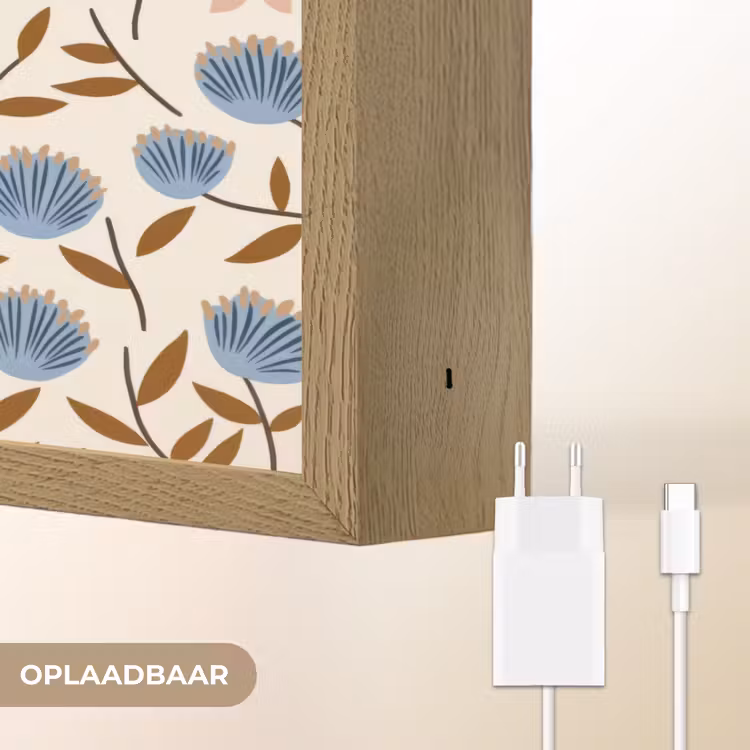 Lightbox - Wandlamp - Bloemen - Wild - Blauw — 7