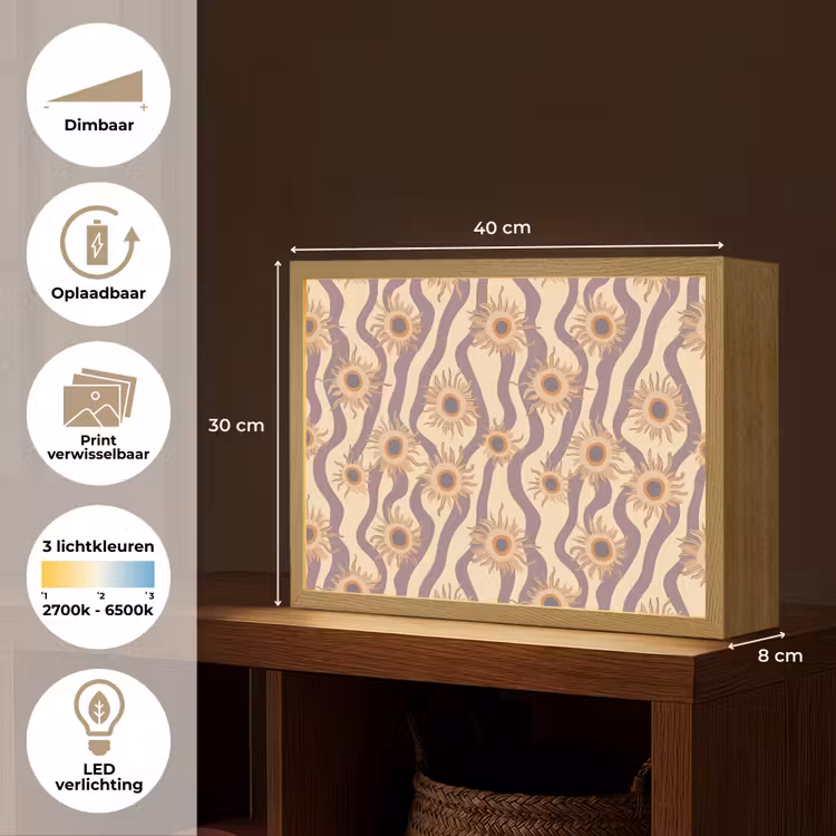 Lightbox - Wandlamp - Bohemian - Vibe - Lavendelpaars — 10