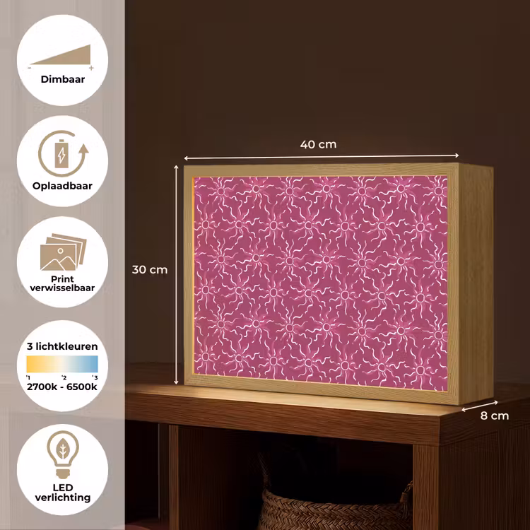 Lightbox - Wandlamp - Bohemian - Zon - Magenta — 10