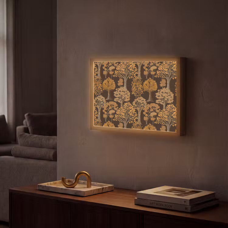 Lightbox - Wandlamp - Bomen - Patroon - Bruin — 2