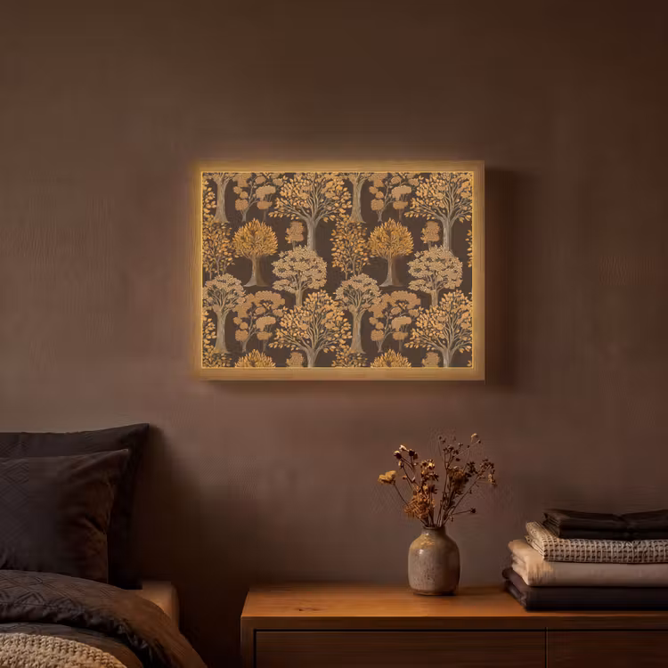 Lightbox - Wandlamp - Bomen - Patroon - Bruin — 3
