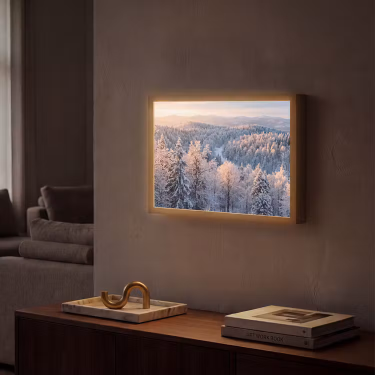 Lightbox - Wandlamp - Bos - Bergen - Goud - Winter - Warm — 2