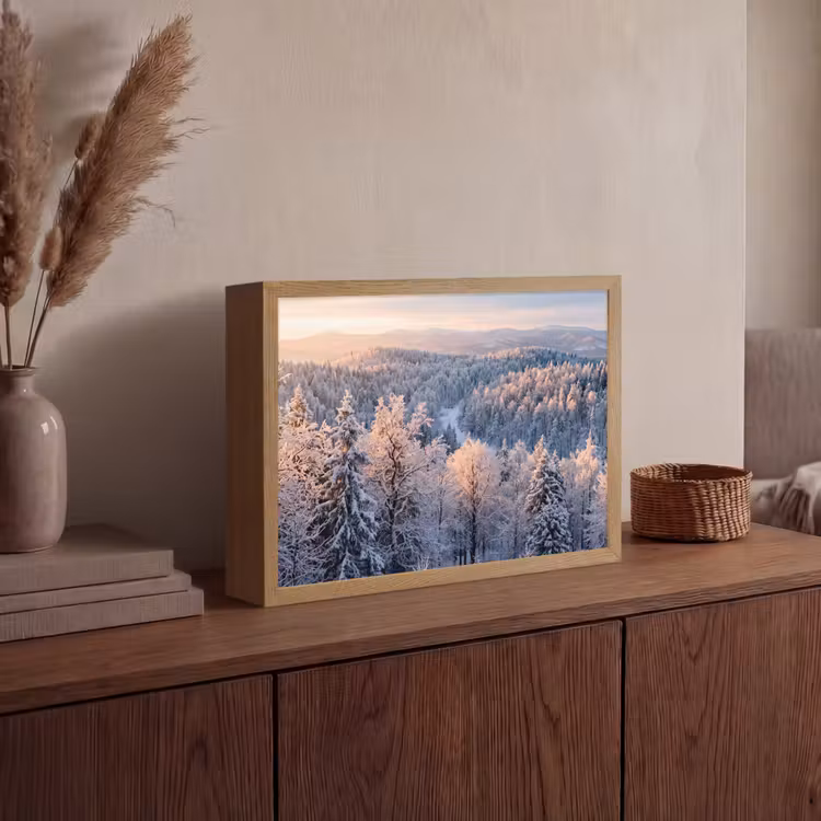 Lightbox - Wandlamp - Bos - Bergen - Goud - Winter - Warm — 4