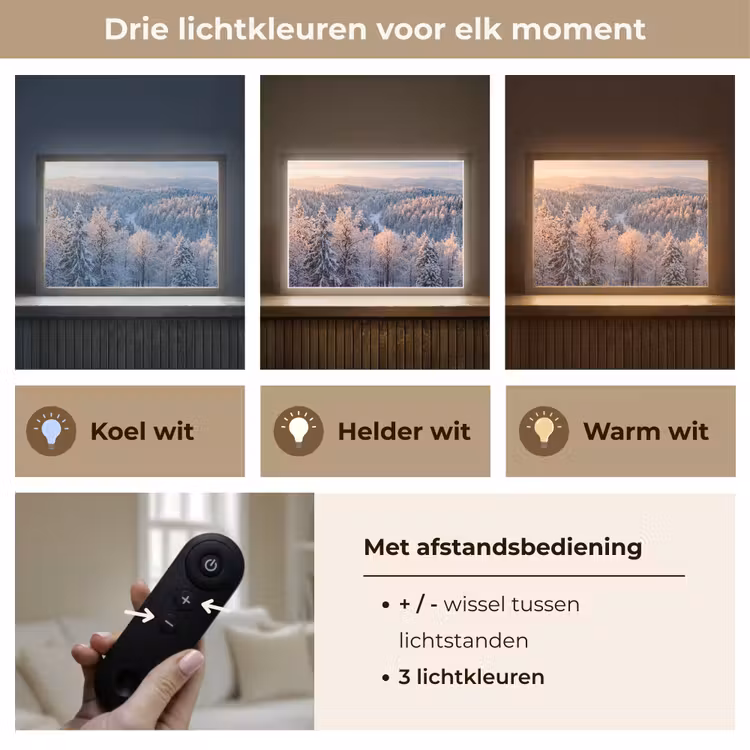 Lightbox - Wandlamp - Bos - Bergen - Goud - Winter - Warm — 8