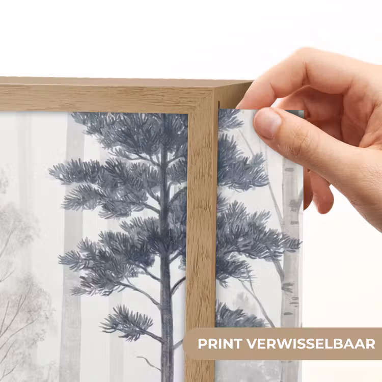 Lightbox - Wandlamp - Bos - Bomen - Mist - Natuur - Illustratie - Grijs — 5