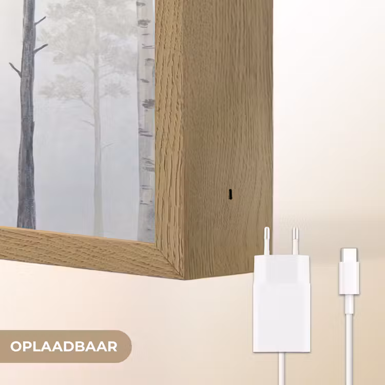 Lightbox - Wandlamp - Bos - Bomen - Mist - Natuur - Illustratie - Grijs — 7