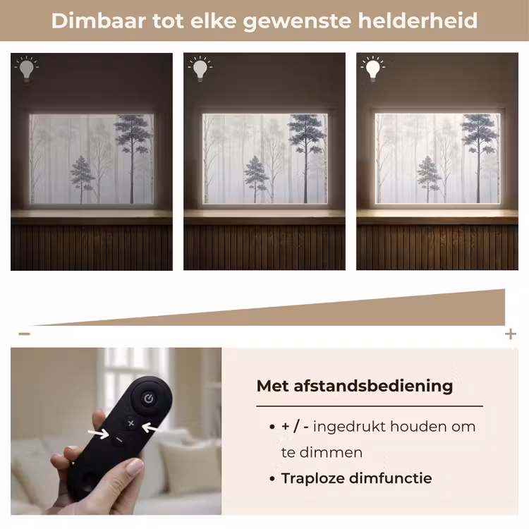 Lightbox - Wandlamp - Bos - Bomen - Mist - Natuur - Illustratie - Grijs — 9