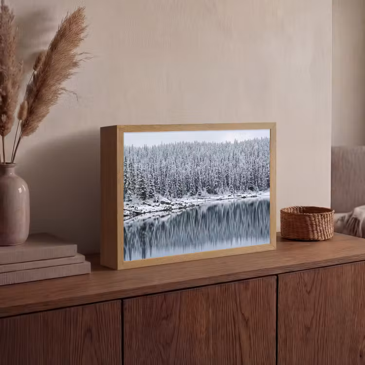 Lightbox - Wandlamp - Bos - Reflectie - Meer - Winter - Serene — 4