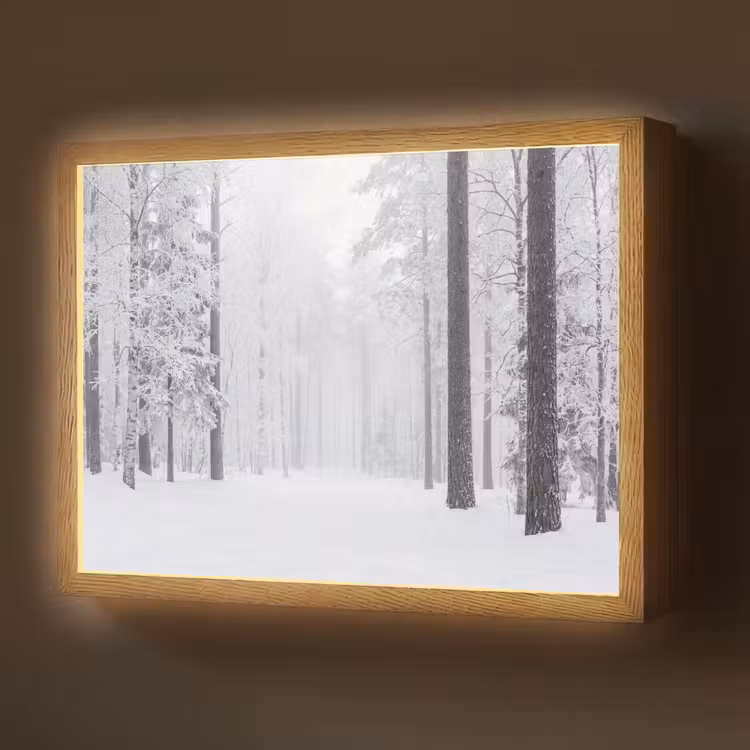 Lightbox - Wandlamp - Bos - Sneeuw - Pad - Winter - Stilte — 1