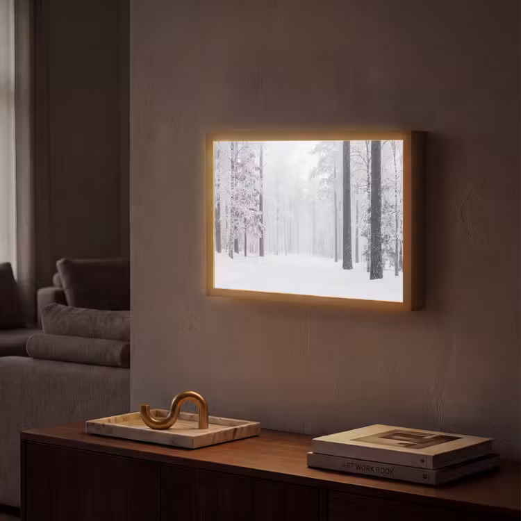 Lightbox - Wandlamp - Bos - Sneeuw - Pad - Winter - Stilte — 2