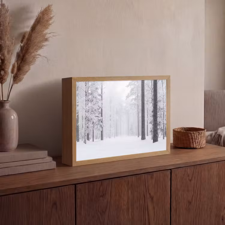 Lightbox - Wandlamp - Bos - Sneeuw - Pad - Winter - Stilte — 4