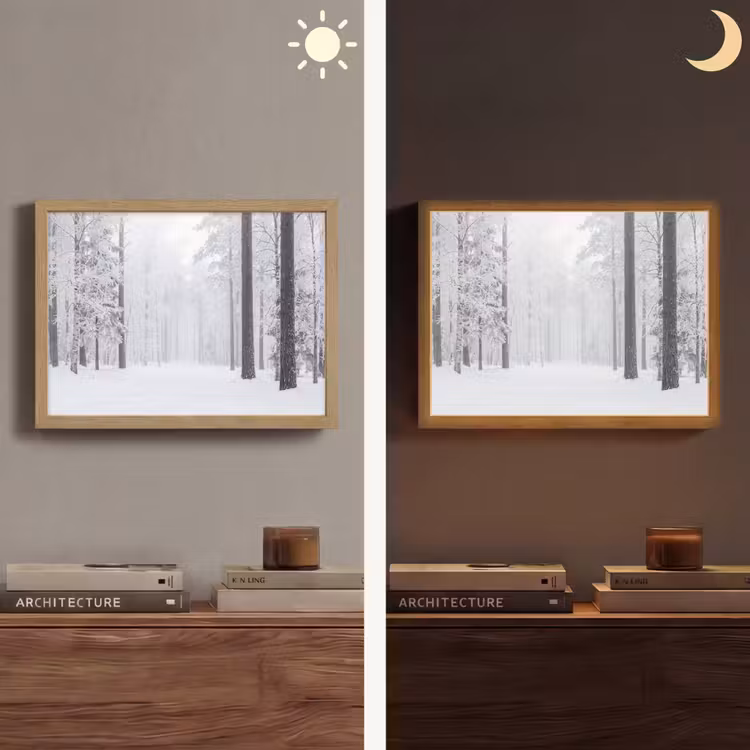 Lightbox - Wandlamp - Bos - Sneeuw - Pad - Winter - Stilte — 6