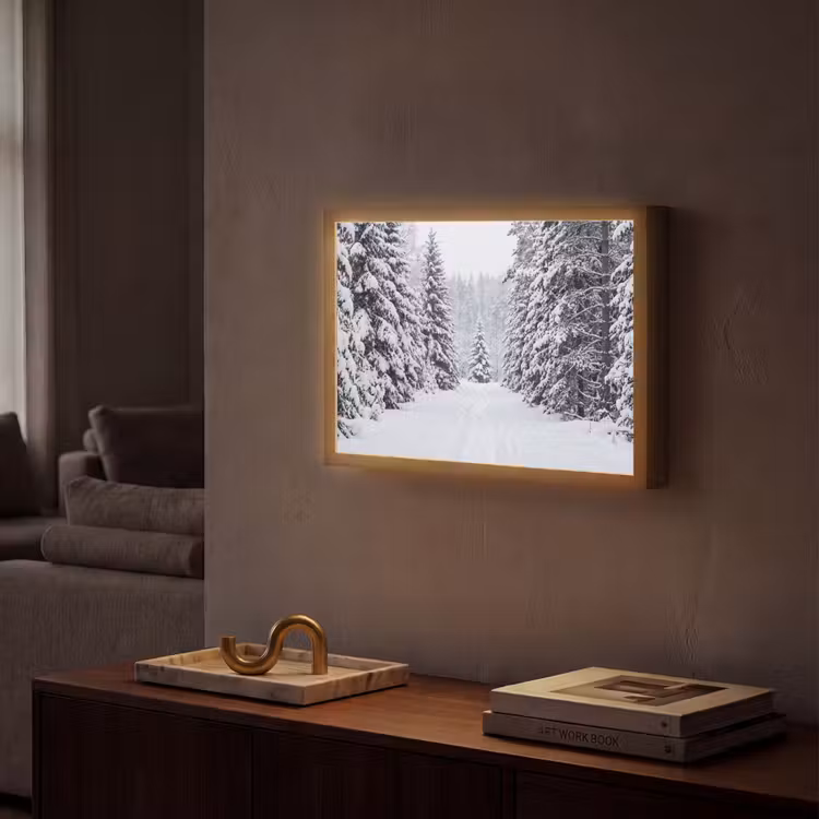 Lightbox - Wandlamp - Bos - Winter - Sneeuw - Pad - Natuur — 2