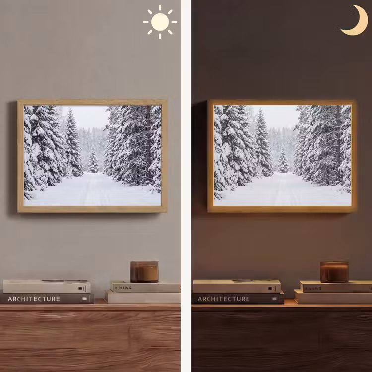 Lightbox - Wandlamp - Bos - Winter - Sneeuw - Pad - Natuur — 6