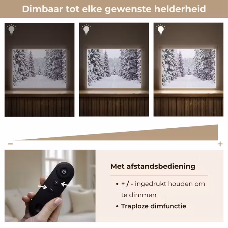 Lightbox - Wandlamp - Bos - Winter - Sneeuw - Pad - Natuur — 9