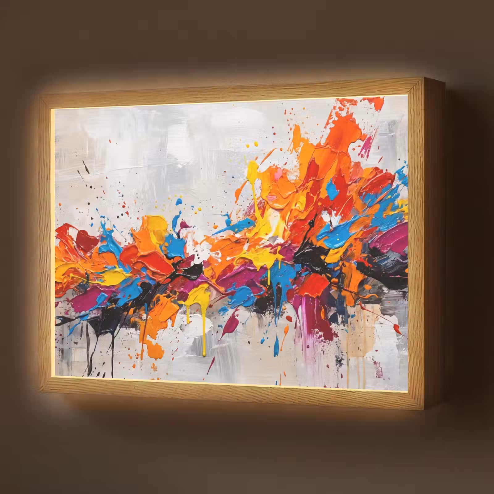 Lightbox - Wandlamp - Abstract - Schilderij - Kleurrijk - Dynamisch — 1