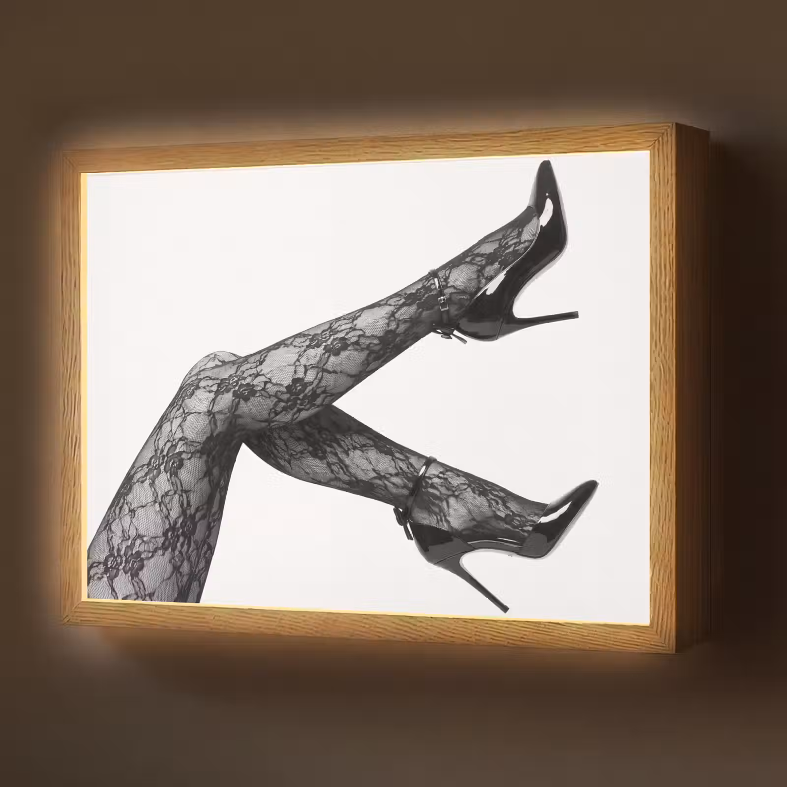 Lightbox - Wandlamp - Benen - Kant - Hakken - Zwart - Wit - Uitdagend — 1