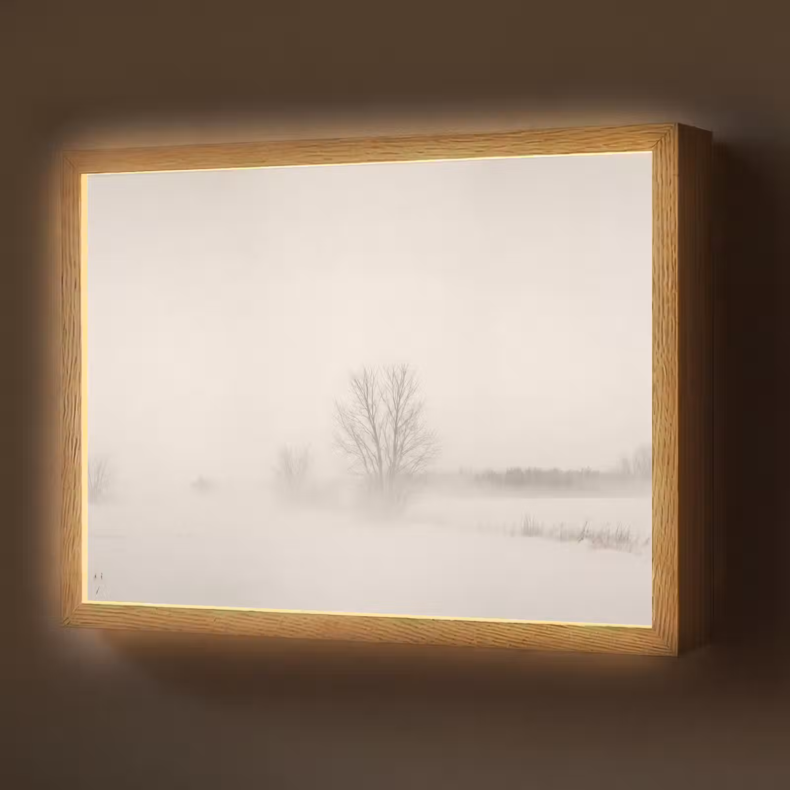 Lightbox - Wandlamp - Boom - Mist - Sneeuw - Winter - Minimalistisch — 1