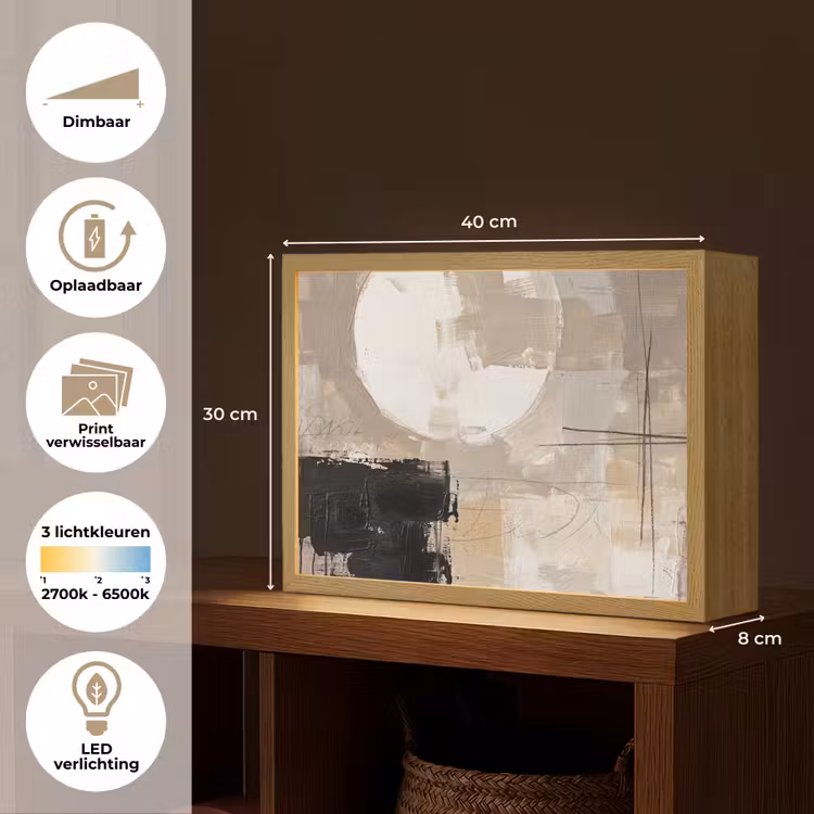 Lightbox - Wandlamp - Abstract - Cirkel - Modern - Beige - Zwart - Minimalistisch — 10