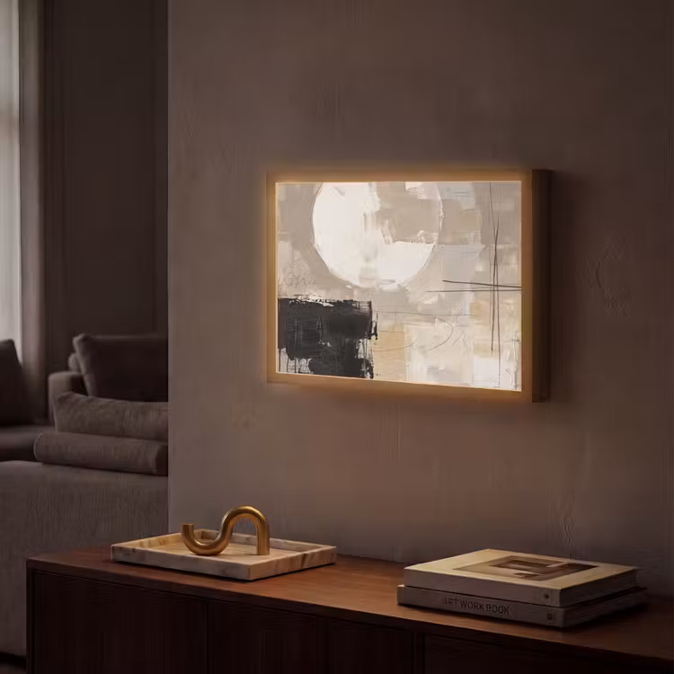 Lightbox - Wandlamp - Abstract - Cirkel - Modern - Beige - Zwart - Minimalistisch — 2