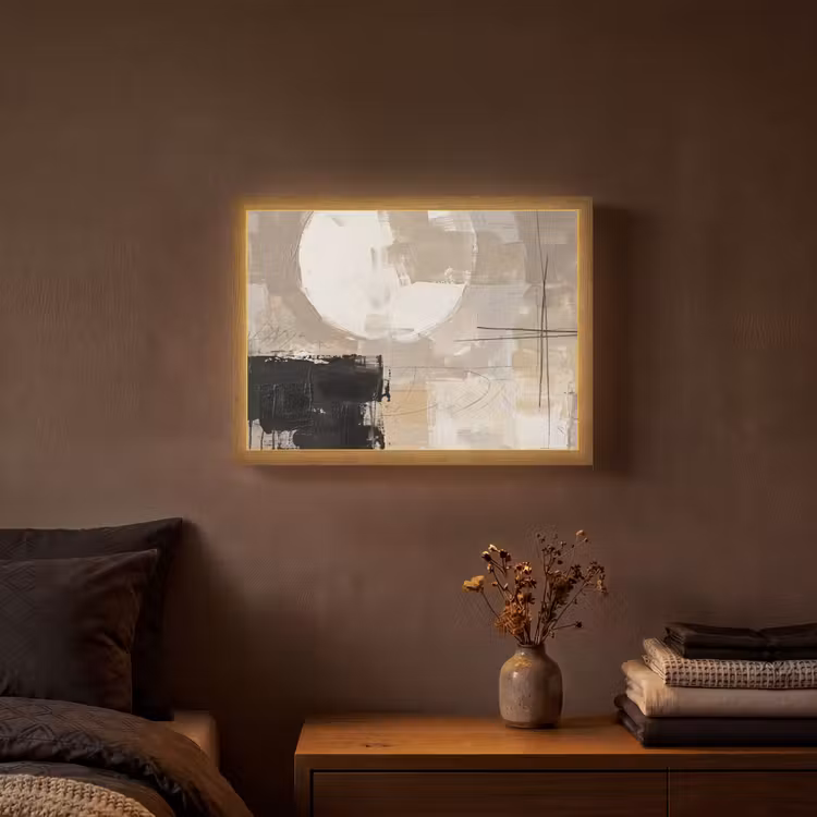 Lightbox - Wandlamp - Abstract - Cirkel - Modern - Beige - Zwart - Minimalistisch — 3