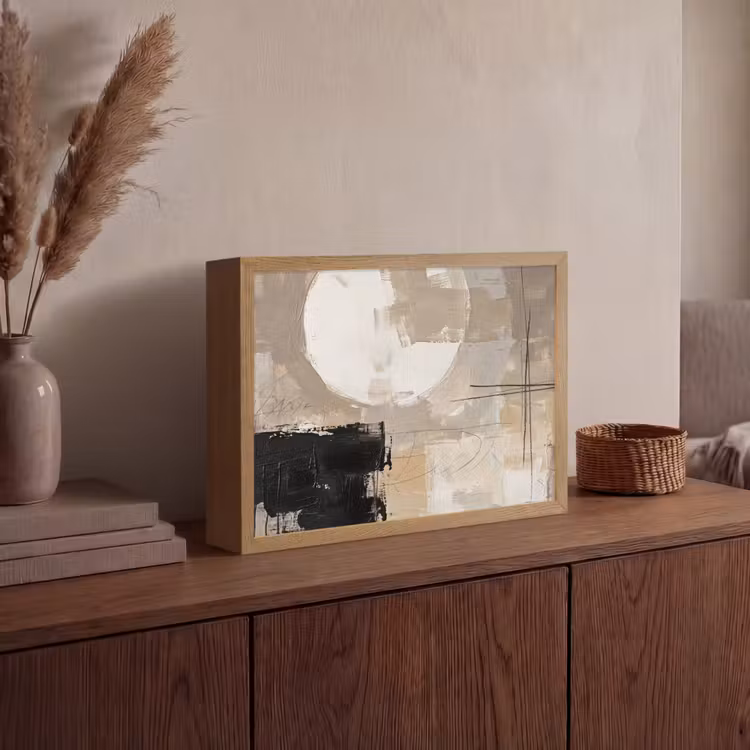 Lightbox - Wandlamp - Abstract - Cirkel - Modern - Beige - Zwart - Minimalistisch — 4
