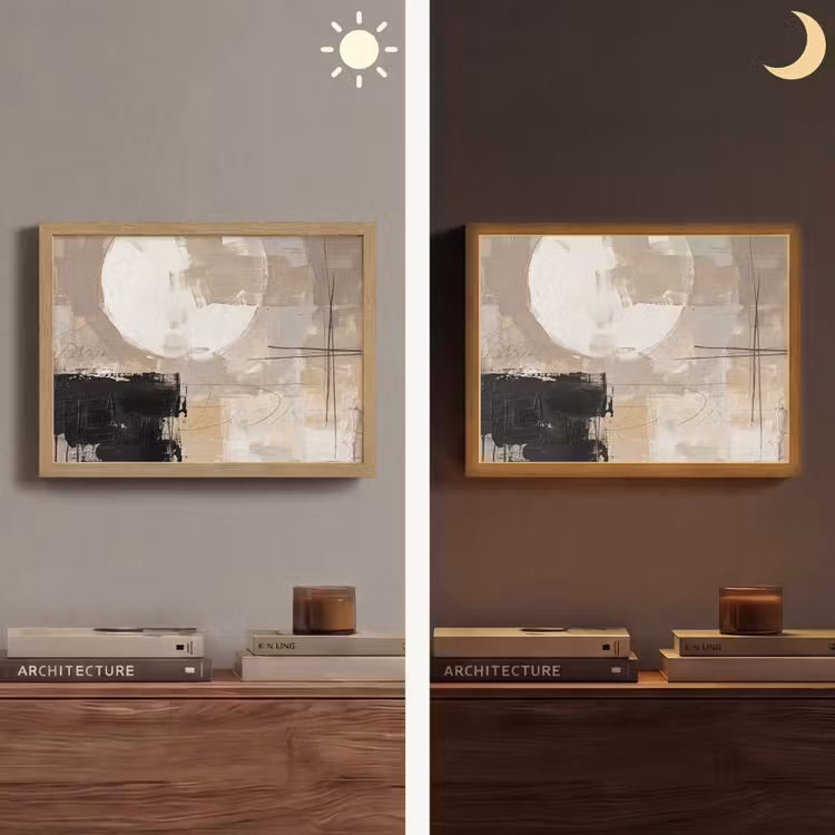 Lightbox - Wandlamp - Abstract - Cirkel - Modern - Beige - Zwart - Minimalistisch — 6
