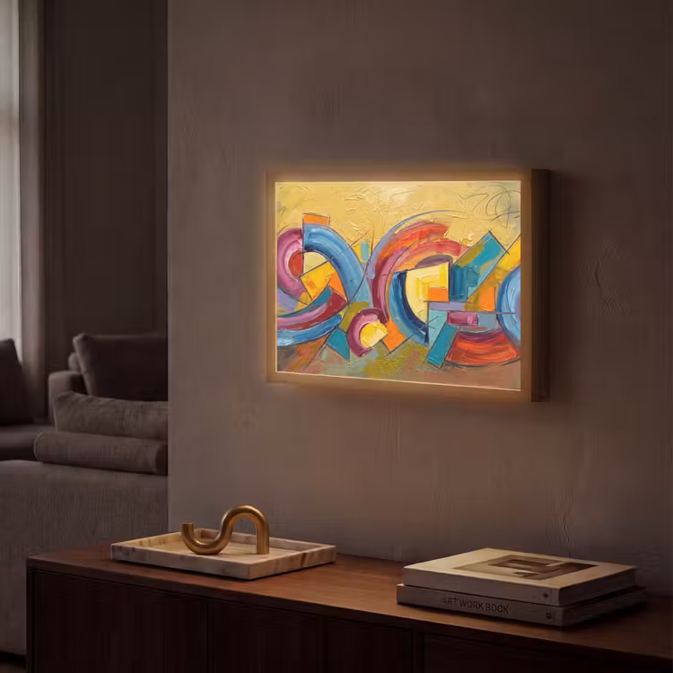 Lightbox - Wandlamp - Abstract - Cirkels - Schilderij - Kleurrijk - Dynamisch — 2