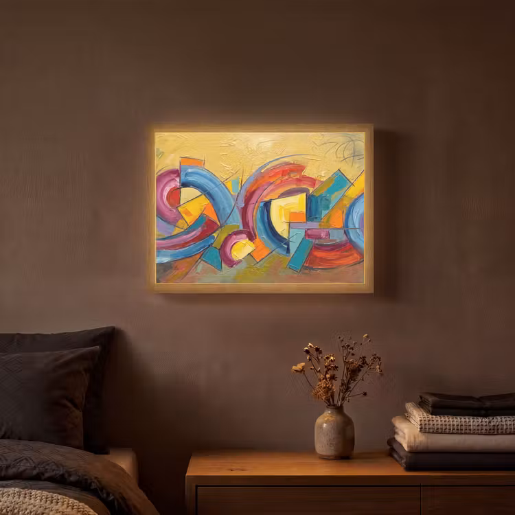 Lightbox - Wandlamp - Abstract - Cirkels - Schilderij - Kleurrijk - Dynamisch — 3