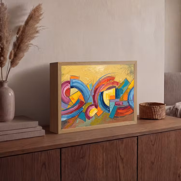 Lightbox - Wandlamp - Abstract - Cirkels - Schilderij - Kleurrijk - Dynamisch — 4